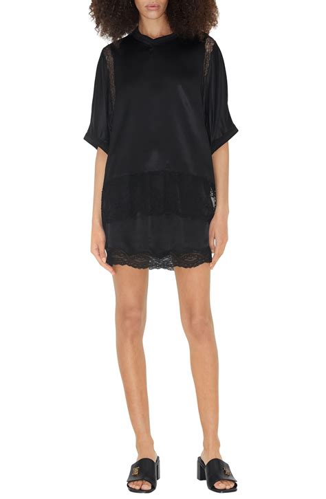 Burberry Lace Trim Mulberry Silk Blouse In Black Lyst