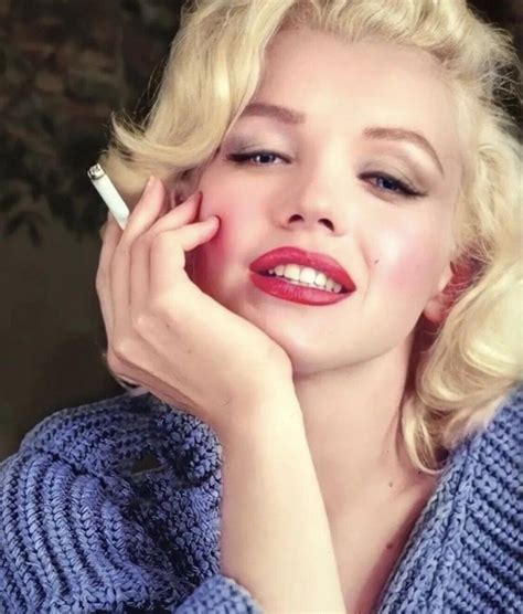 Marilyn Monroe Smoking A Cigarette In Color