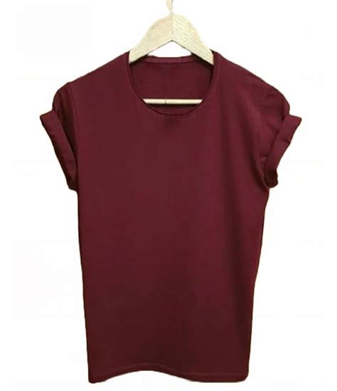 Plain Maroon Men Way Lycra T Shirt Medium Round Neck At Rs