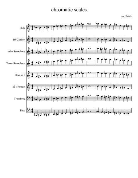 chromatic scales Sheet music for Flute, Clarinet, Alto Saxophone, Tenor ...