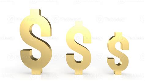 The Gold Dollar Symbol On White Background For Business Concept 3d