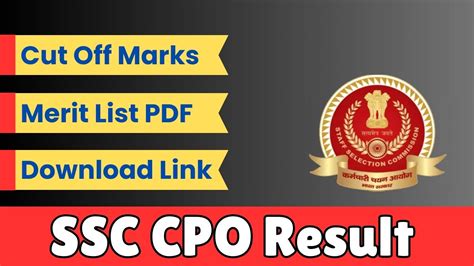 Ssc Cpo Result Released Delhi Police Capf Si Cut Off Score