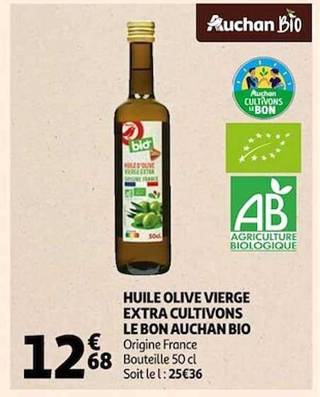 Promo Huile Olive Vierge Extra Cultivons Le Bon Auchan Bio Chez Auchan