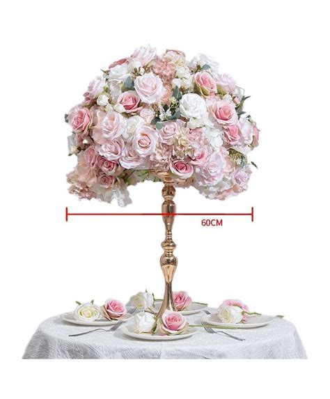 Composition Demi Boule De Fleurs Artificielles Rose Et Blanc Cm Nina