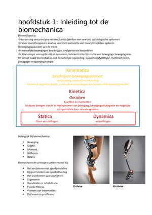 Hoofdstuk 1 Inleiding Tot De Biomechanica Hoofdstuk 1 Inleiding Tot