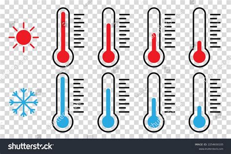 Set Thermometer Symbols Cold Hot Temperature Stock Vector Royalty Free 2254650105 Shutterstock