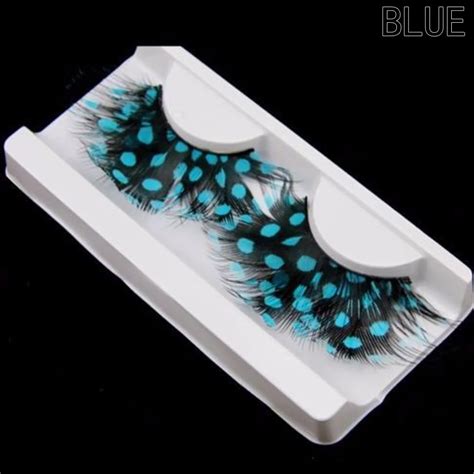 1 Pair Feather Dot False Eyelashes Makeup Eye Lash Halloween Xmas Show