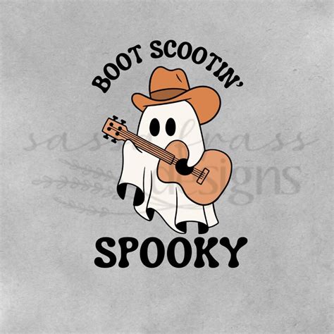 Boot Scootin Spooky Png Halloween Png Cowboy Ghost Png Etsy