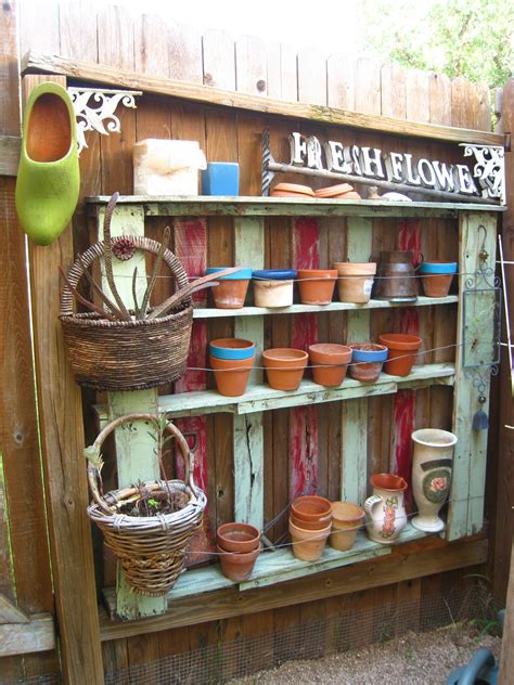 Pallet Used For Storing And Displaying Flower Pots Flower Pots Flowers