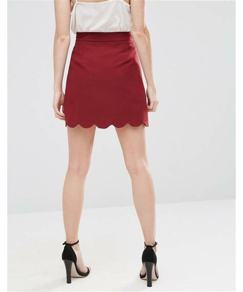 Asos Asos Petite Asos Petite A Line Mini Skirt With Scallop Hem