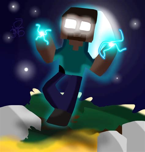 Herobrine art made by me! : r/Minecraft