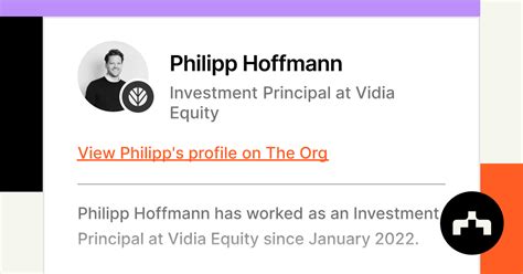 Philipp Hoffmann Investment Principal At Vidia Equity The Org