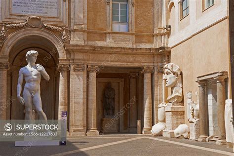 Palazzo Dei Conservatori Courtyard Statue Of David By Michelangelo