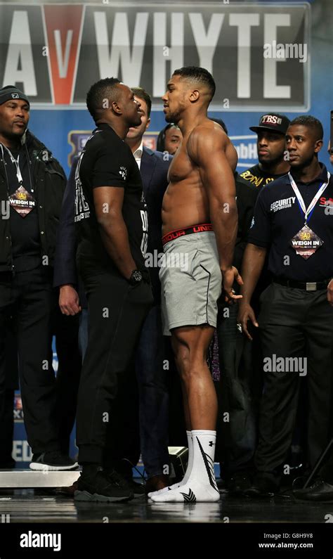 Anthony Joshua V Dillian Whyte Weigh In Indigo At The O2 Anthony Joshua Right And Dillian