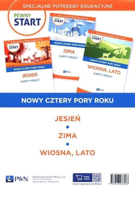 Podręcznik szkolny Nowe cztery pory roku Jesień Zima Wiosna lato Karty