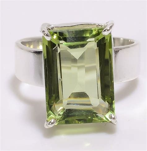 99 Modern Green Amethyst Gemstones 925 Silver Rings 7 At Rs 2500