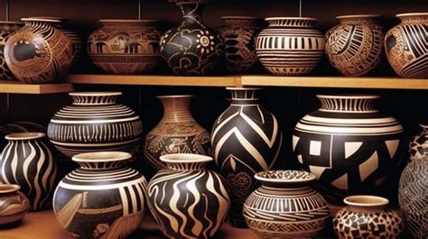 Premium AI Image | Detailed patterns in African pottery