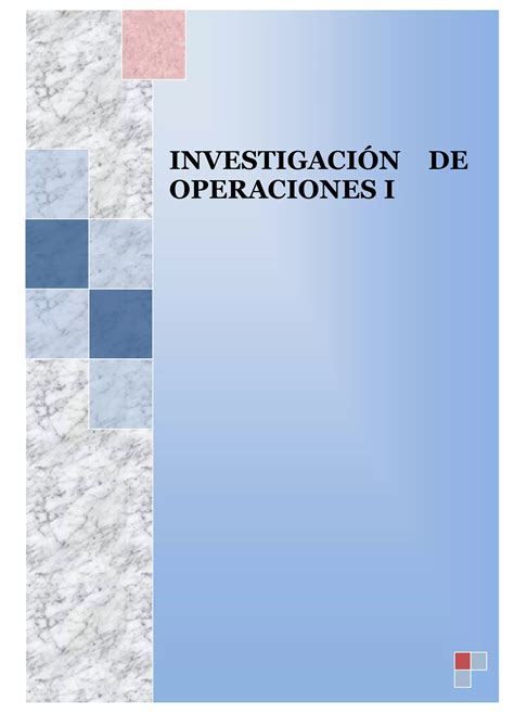 Investigacion De Operaciones Pdf