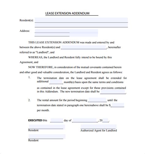 Free 14 Sample Lease Addendum Forms In Pdf Ms Word