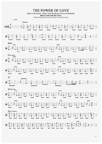 Huey Lewis And The News The Power Of Love Sheet Music For Drums