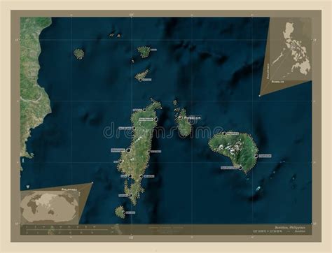 Romblon Philippines High Res Satellite Labelled Points Of Cit Stock