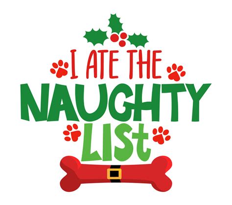 I Ate The Naughty List Calligraphy Phrase For Christmas Hand Drawn