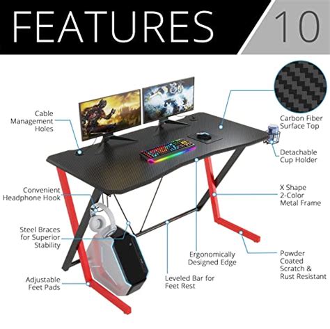 Vipek Ergonomic Gaming Desk Inch Home Office Pc Computer Computer