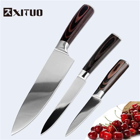 XITUO Kitchen Knife Set 3PC Japanese Style Kitchen Knife Meat Cleaver