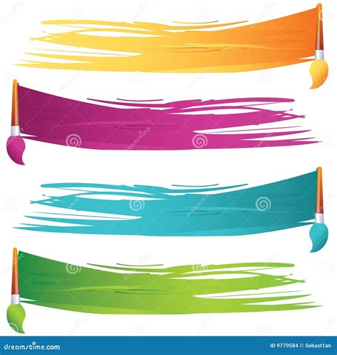 Painted Banners Stock Vector Illustration Of Blue Frame 9779584