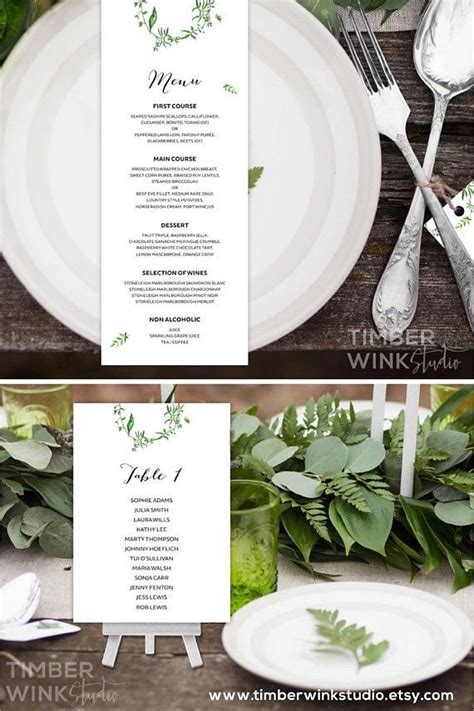 Wedding Menu Reception Cards Template Wedding Menu Card | Etsy New Zealand | Diy wedding menu ...