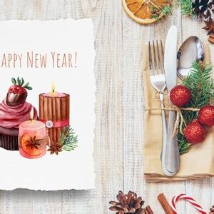 Watercolor New Year Clipart Watercolor Christmas Clip Art New Year