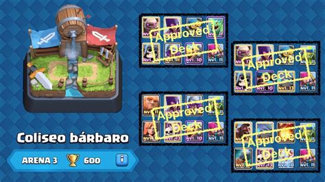 Clash Royale MAZOS para ARENA 3COLISEO BÁRBARO YouTube