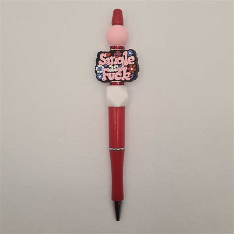 Single As Fuck Silicone Bead Pen Scarlia