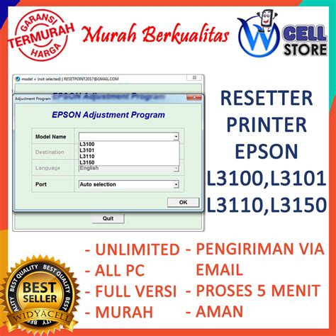 Jual Software Resetter Reset Reseter Printer Epson L L