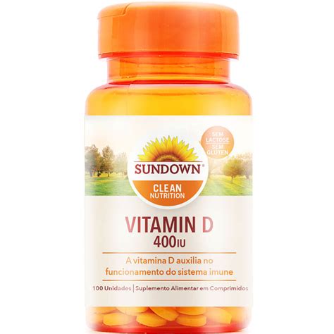 Vitamina D 400 UI 100 Tabs Sundown Clean Nutrition Meu Mundo Fit