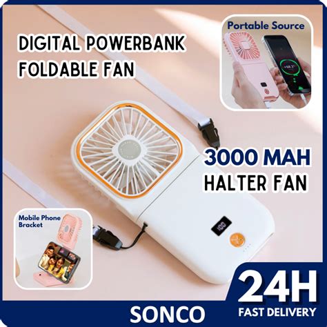 Mha Power Bank Fan Multifunctional Foldable Fan Portable Handheld