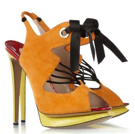 Nicholas Kirkwood Suede And Elaphe Slingback Sandals Tacones Zapatos