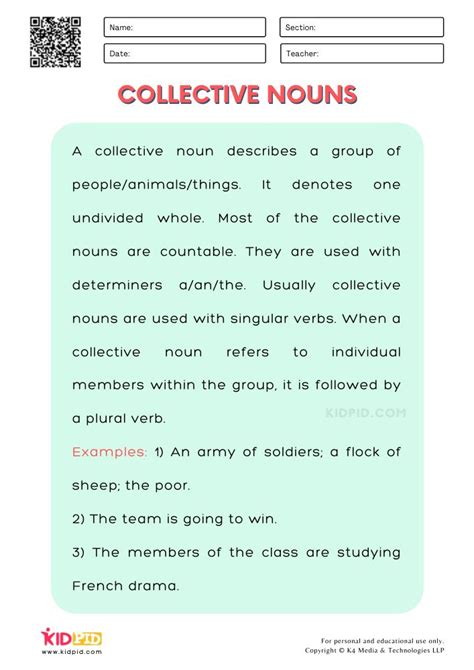 Collective Nouns Printable Worksheets For Grade 2 Kidpid Collective