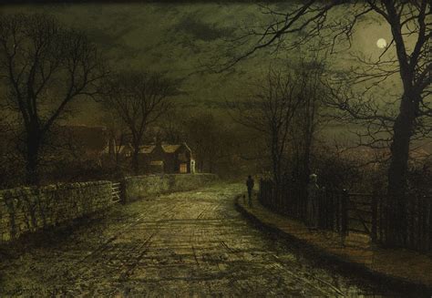 59 John Atkinson Grimshaw The Moonlit Rendezvous Old House On