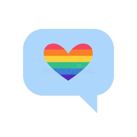 Love Message Icon With Heart In Lgbt Flag Colors Rainbow Colored Mail