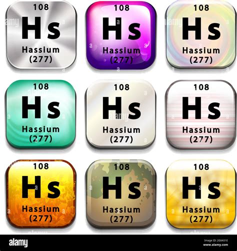 A periodic table showing Hassium Stock Vector Image & Art - Alamy