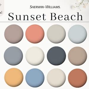 Sherwin Williams Coastal Color Palette Sunset Beach 12 Etsy