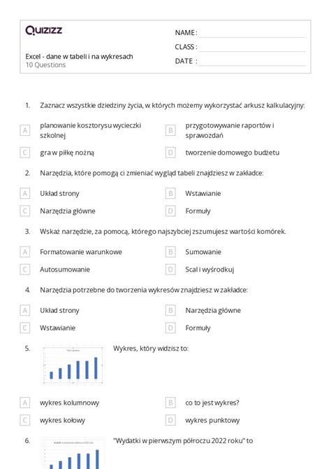 Ponad 50 Interpretacja wykresów arkuszy roboczych dla Klasa 4 w Quizizz