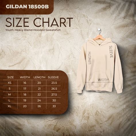 Gildan 18500b Size Chart And Color Chart Key Features Listing Files Bundle Brown Bundle