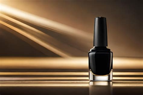 Premium AI Image Black Nail Polish Bottle With Gold Tone Background