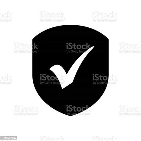 Check Mark Shield Simple Flat Icon Vector Illustration Check Mark Icon Stock Illustration