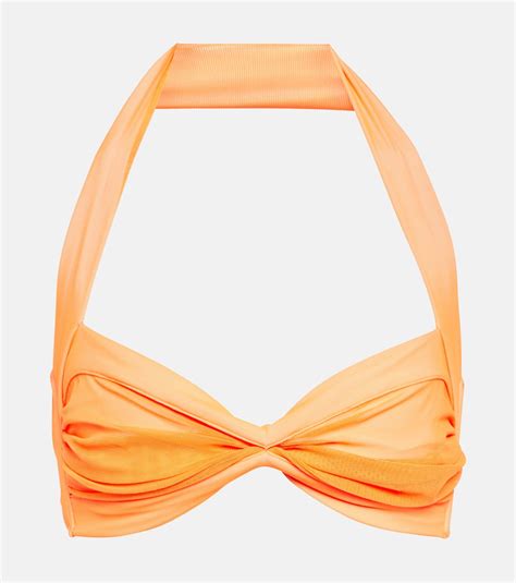 Bill Bra Halterneck Bikini Top In Orange Norma Kamali Mytheresa