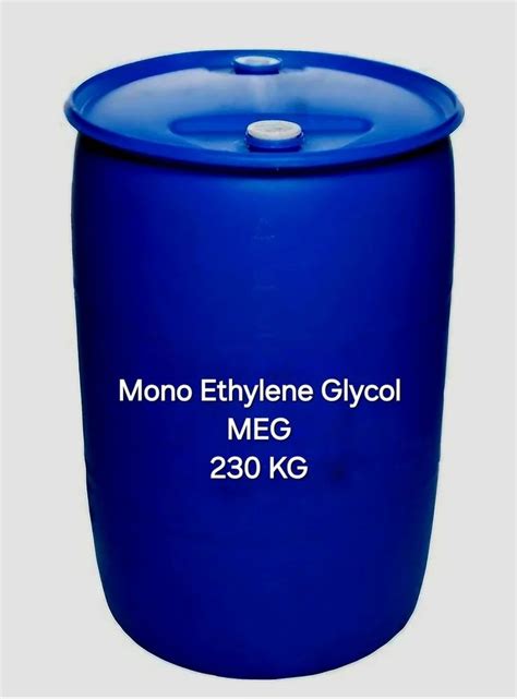 Industrial Grade Mono Ethylene Glycol MEG Solvent 230kg Drum 99 At