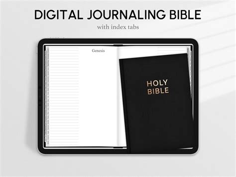 Digital Journaling Bible With Index Tabs Black Goodnotes Etsy