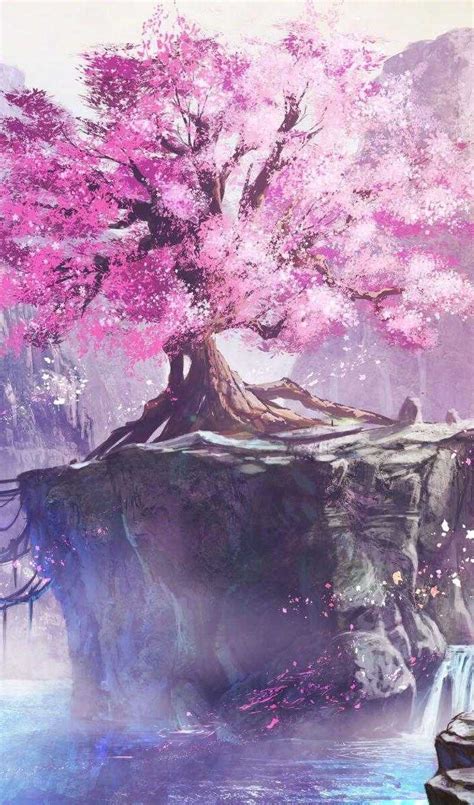 Cherry Blossom Background Wallpaper Discover More Aesthetic Anime